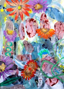 Vibrant Abstract Flowers by Poonam Choudhary