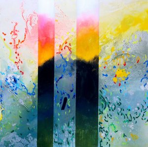 Vibrant Abstract Landscape by Poonam Choudhary