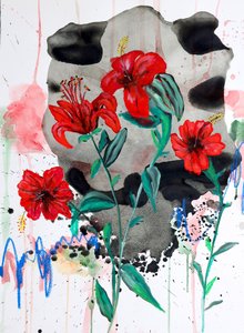 Vibrant Red Blooms by Poonam Choudhary
