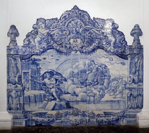 Allegory of Air - Azulejos, painted faience by Portuguese School