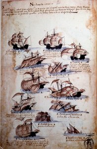 Memories of the armadas of Portugal under King Manuel I (1469-1521) representing the Portuguese fleets of the year 1497 by Portuguese School