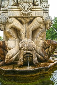 Mythical Atlantes at the Base of an Obelisk, Lamego, Portugal. 1738