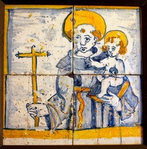 Saint Anthony of Lisbon, glazed pottery by Portuguese School
