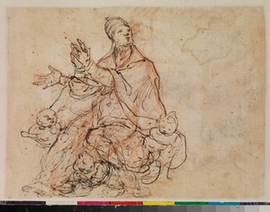 Study for the Apotheosis of a Bishop Saint, verso, 1675-99