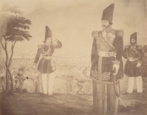 A Persian Revue in a Painting that Once Belonged to Ardeshir Mirza, Uncle of the King, 1840s-60s