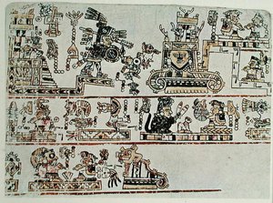 Facsimile copy of Codex Bodley, detail, c.1521 by Pre Columbian Pre Columbian