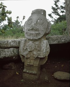 Megalithic sculpture of fertility goddess by Pre Columbian Pre Columbian
