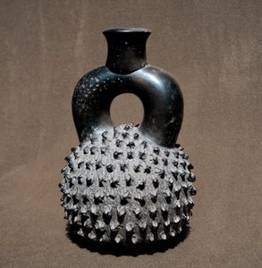 Precolombian art, cupisnic civilization: vase in the shape of a beetle and pomegranate. 300 BC-100 AD by Pre Columbian Pre Columbian