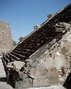 Stairs of the Temple of the Feathered Serpent by Pre Columbian Pre Columbian