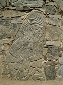 Wall with Relief of a Warrior by Pre Columbian Pre Columbian