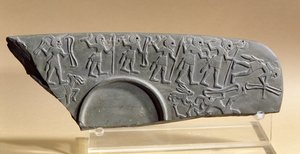 Fragment of the Hunters Palette, possibly from Tell el-Amarna
