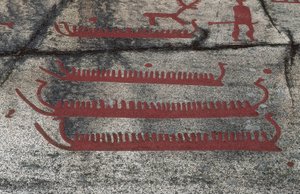 Boats, Fossum rock, Petroglyph of Tanum, Sweden by Prehistoric Prehistoric