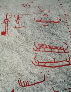 Nordic bronze age: boats and sledges, rock carvings in Tanum, Sweden by Prehistoric Prehistoric