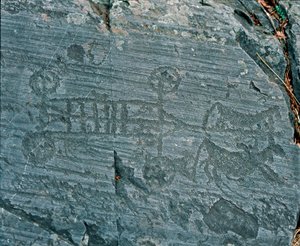 Prehistory: Camunni Civilization: A Chariot Fired by Horses by Prehistoric Prehistoric