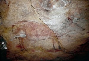 Prehistory: A Deer Rock Painting of the Upper Paleolithic by Prehistoric Prehistoric