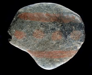 Prehistory: painted pebble from the time of the Azilian by Prehistoric Prehistoric