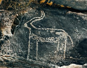 Prehistory, Rock Art: Grave Rock of the Representation of an Antelope by Prehistoric Prehistoric