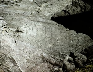 Rock Art: Representations of Two Pairs of Oxen Pulling a Cart by Prehistoric Prehistoric