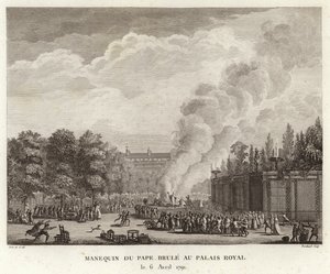 Effigy of the Pope Burned at the Royal Palace by Prieur