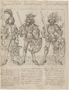Hector of Troy, Alexander the Great and Julius Caesar by Primary Master of the Strassburg Chronicle