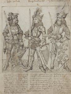 Joshua, King David and Judas Maccabeus by Primary Master of the Strassburg Chronicle