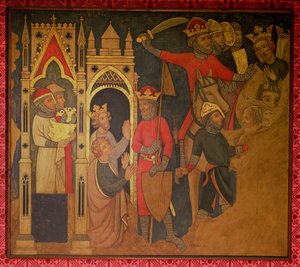 Captivity of King Jehoiachin of Israel, reconstruction of a wall painting originally in the Painted Chamber of the Palace of Westminster