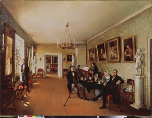 A Family Scene by Prokophy Egorovich Pushkaryev