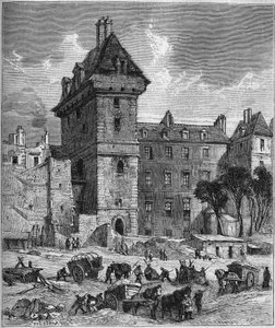 View of the Tower of Jean Without Fear, Last Vestige of the Hotel de Burgundy, Paris by Provost Provost
