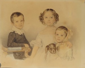 Portrait of the Lanskoy Children, 1839 by Pyotr Fyodorovich Sokolov