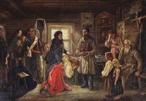 Before the Marriage, 1900s by Pyotr Ivanovich Tselebrovski