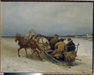 Troika in Winter by Pyotr Petrovich Sokolov