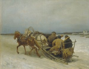 Troika in Winter by Pyotr Petrovich Sokolov