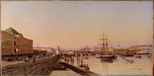 Summer Evening on the Neva Quay, Near the Academy of Arts of Saint Petersburg
