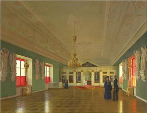 Interior of the Palace Church of St. Alexander Nevsky, Anichkov Palace, Saint Petersburg, 1850 by Pyotr Vasilyevich Tutukin