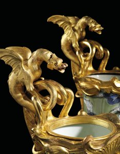 A Pair of Louis XV Ewers by Qing Dynasty   Kangxi Period Chinese School