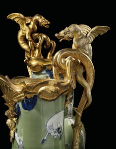 A Pair of Louis XV Ewers by Qing Dynasty   Kangxi Period Chinese School