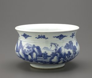 Incense burner, Jingdezhen, Jiangxi province by Qing Dynasty Chinese School