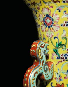 Detail (One of a Pair of Imperial Famille Rose Vases)