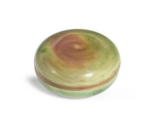 Seal paste box and cover, Yinse He by Qing Dynasty   Kangxi Period Chinese School