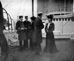 A group on the royal yacht Victoria and Albert III at Copenhagen, Sweden