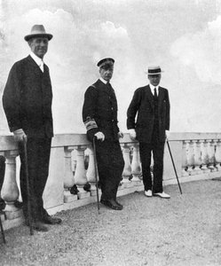 King George I of Greece with Commodore Keppel and Lord Howe, Corfu, Greece, 1908 by Queen Alexandra
