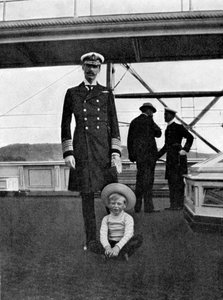 King Haakon VII of Norway with His Son Olav, 1908
