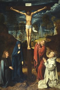 Christ on the Cross between the Virgin, Saint John and two Donors