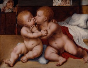 The Infant Christ with the Infant St John the Baptist by Quentin (workshop of) Massys or Metsys
