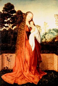 The Virgin and Child in a Landscape by Quentin (workshop of) Massys or Metsys