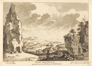 View of the Ruins of a Tower Said to Have Been Built by the Romans by Quentin Pierre Chedel after François Boucher