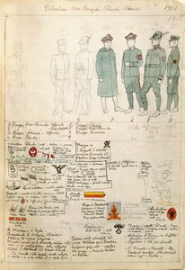 Albanian, Czechoslovakian and Polish volunteer uniforms of Kingdom of Italy, Color plate by Quinto Cenni