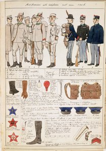 Uniform variations of Kingdom of Italy, color plate by Quinto Cenni