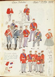 Uniforms of Army Volunteer Corp of Kingdom of Italy by Quinto Cenni, Color Plate
