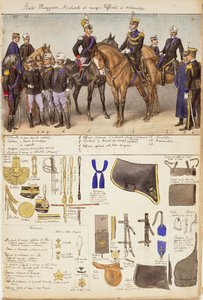 Uniforms of General Staff, Aides-de-Camp and Officers of Kingdom of Italy, Color Plate by Quinto Cenni
